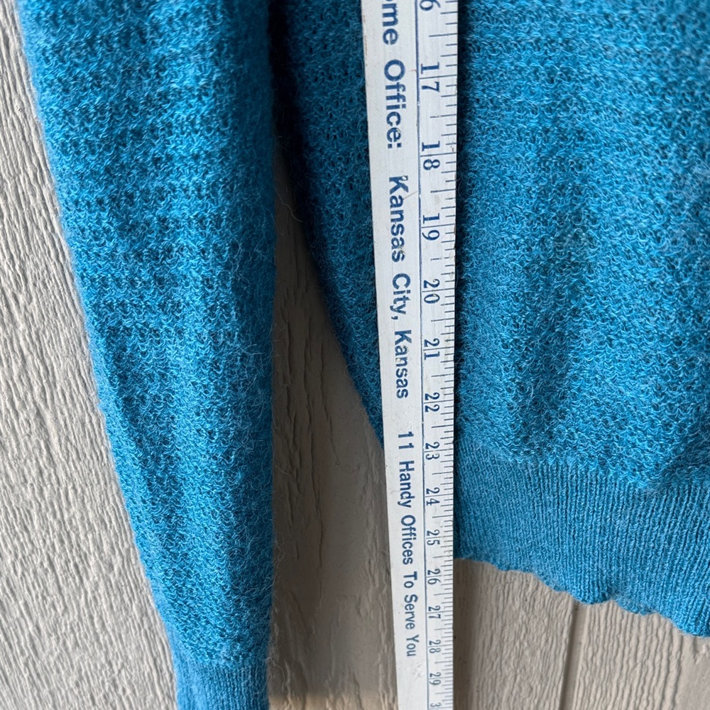 Vintage Teal Blue Turtleneck Sweater - Picture 9 of 10